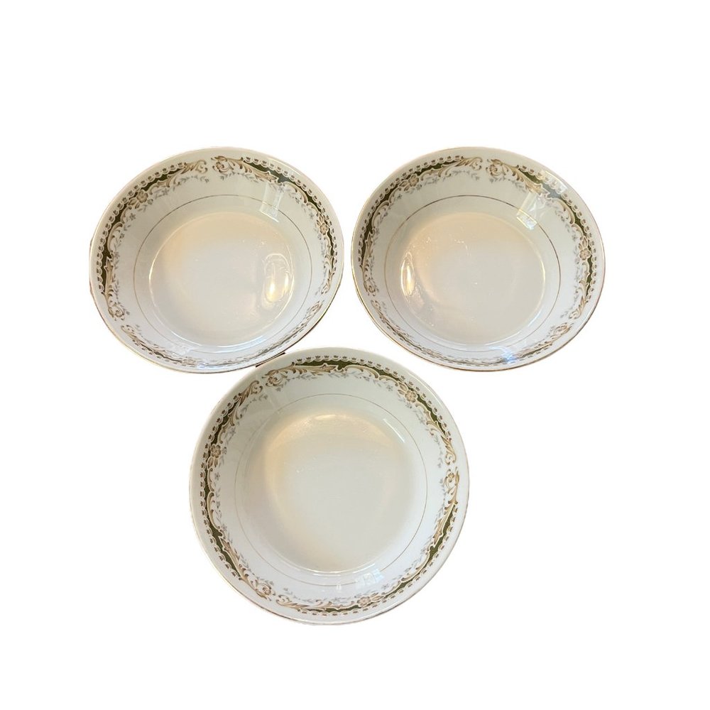 Vintage Lot Of 3 Signature Collection Queen Anne China Round Dessert Bowls